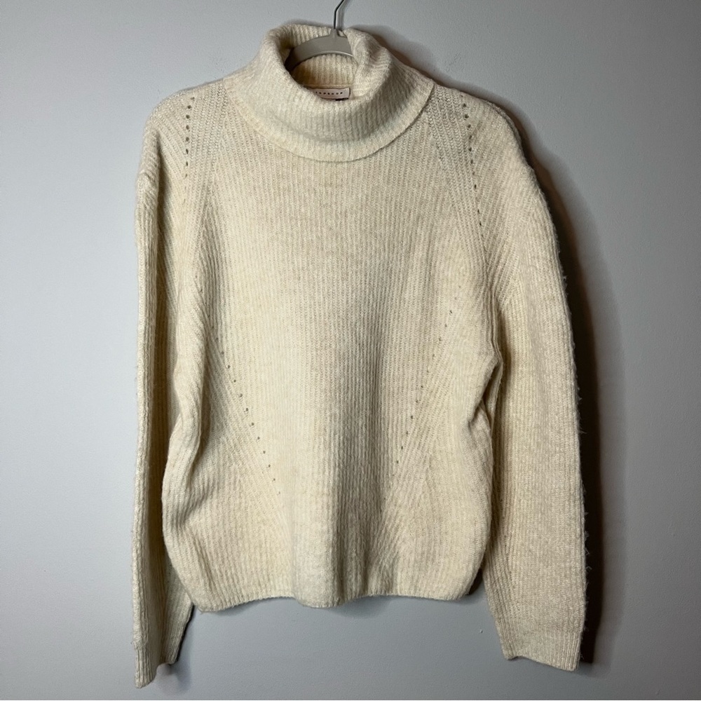 Women’s Topshop cream soft knit turtle neck pullover sweater size medium M